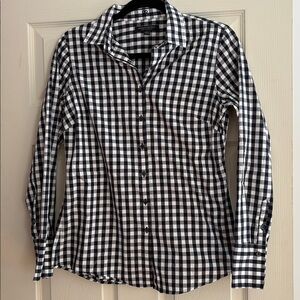 Banana Republic Riley tailored stretch gingham shirt size 6